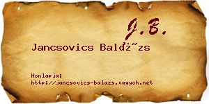 Jancsovics Balázs névjegykártya